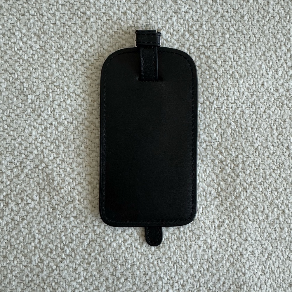 Black Leather Luggage Tag